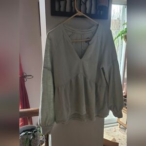 Pilcro Lightweight V-Neck Top - Mint Green